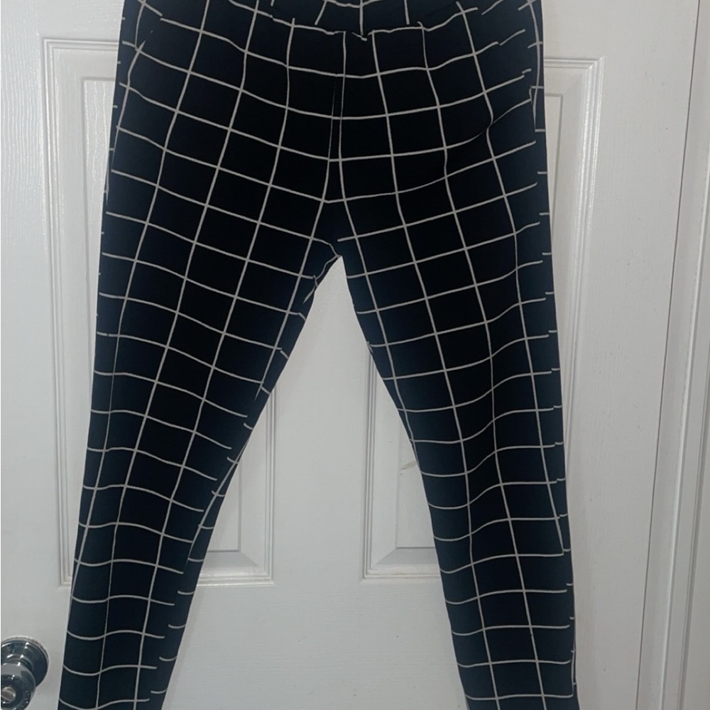 Grid Pattern Pants